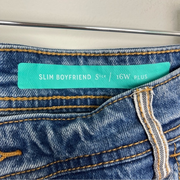 PILCRO Slim Boyfriend Embroidered Jeans 16W - Picture 6 of 11